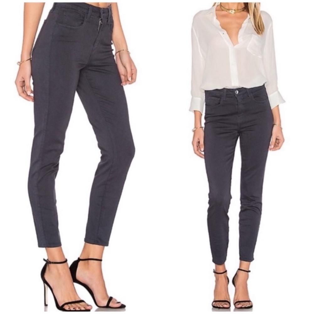 NWT L’agence Margot High Rise Skinny cropped ankle Denim Jeans In stingray 28